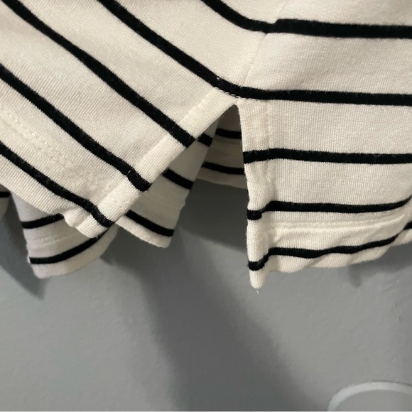 CAbi 5746 Relax Game Day Striped Long Sleeve Top Sweatshirt Black White Large - Picture 10 of 15